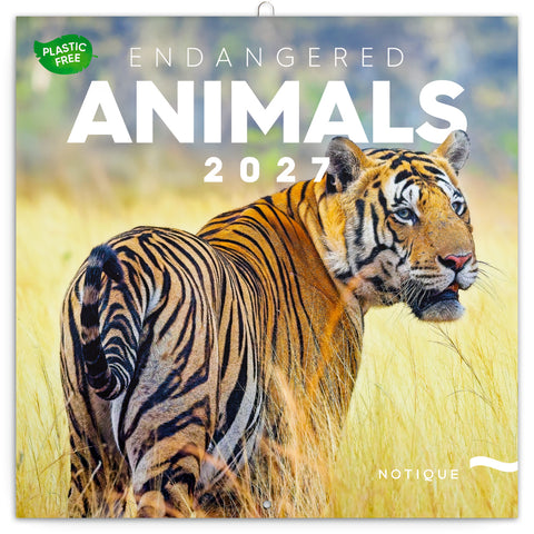 Grid calendar Endangered Animals 2027, PLASTIC FREE, 30 x 30 cm