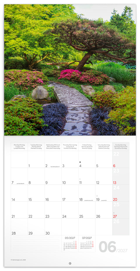 Grid calendar Gardens 2027, 30 x 30 cm