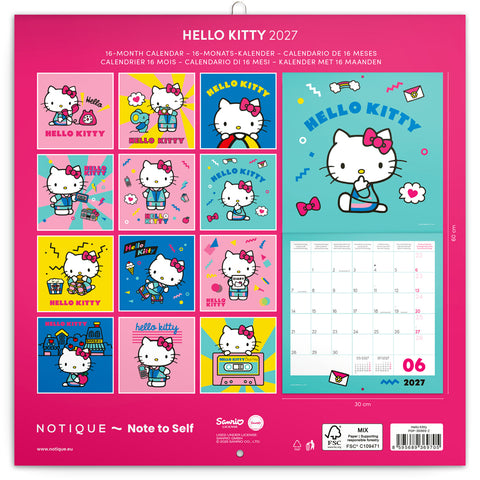 Grid calendar Hello Kitty 2027, 30 x 30 cm