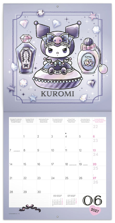 Grid calendar Kuromi 2027, 30 x 30 cm
