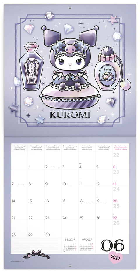 Grid calendar Kuromi 2027, 30 x 30 cm