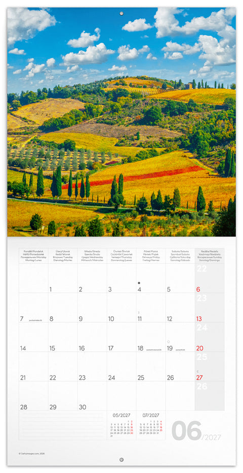 Grid calendar Our Planet 2027, PLASTIC FREE, 30 x 30 cm