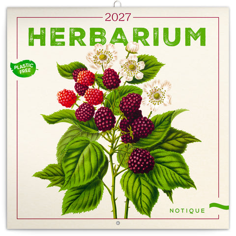 Grid calendar Herbarium 2027, PLASTIC FREE, 30 x 30 cm