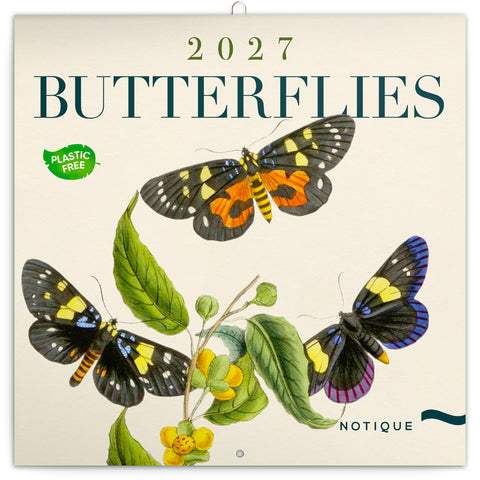 Grid calendar Butterflies 2027, PLASTIC FREE, 30 x 30 cm