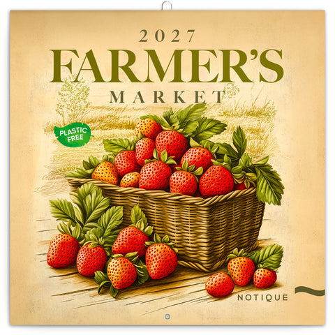 Grid calendar Farmer’s Market 2027, PLASTIC FREE, 30 x 30 cm