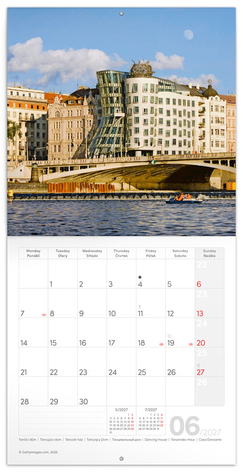 Grid calendar Prague 2027, 20 x 20 cm