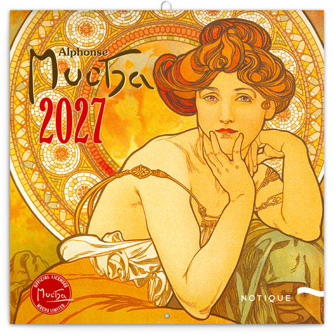 Grid calendar Alphonse Mucha 2027, 20 x 20 cm