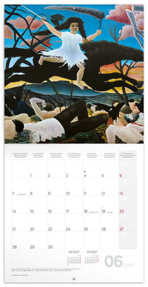 Grid calendar Henri Rousseau 2027, 30 x 30 cm