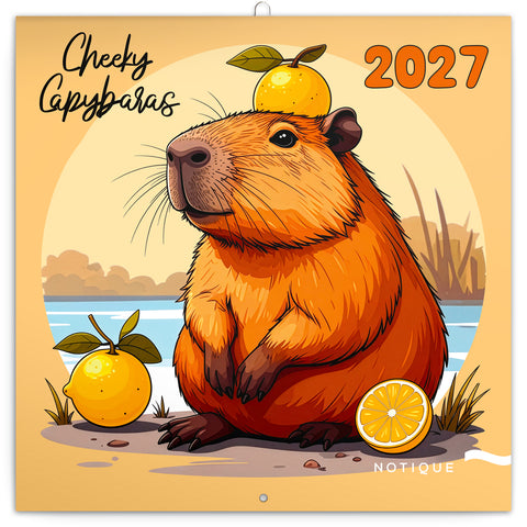 Grid calendar Cheeky Capybaras 2027, 30 x 30 cm