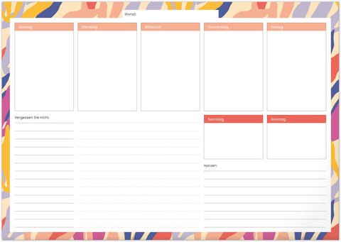 Weekly undated planning pad Leaves, 42 × 29,7 cm DE